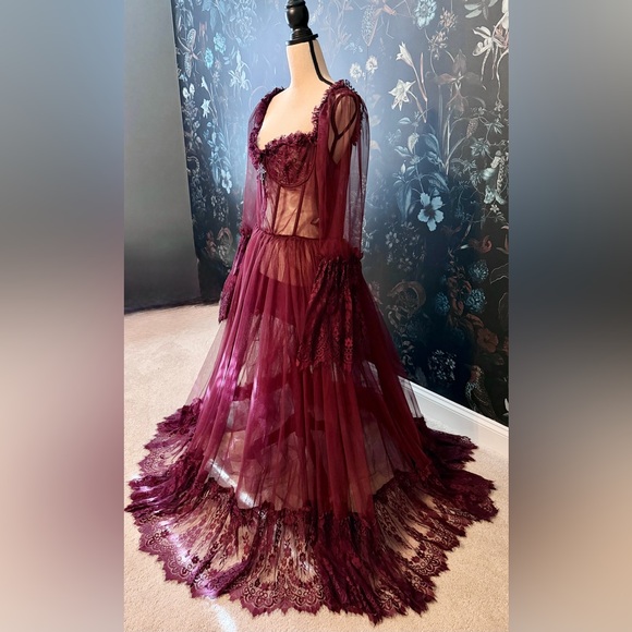 Dolls Kill Dresses & Skirts - Dolls Kill Halloween Vampire Dress Widow Burgundy Red Gothic Dress Size XXL